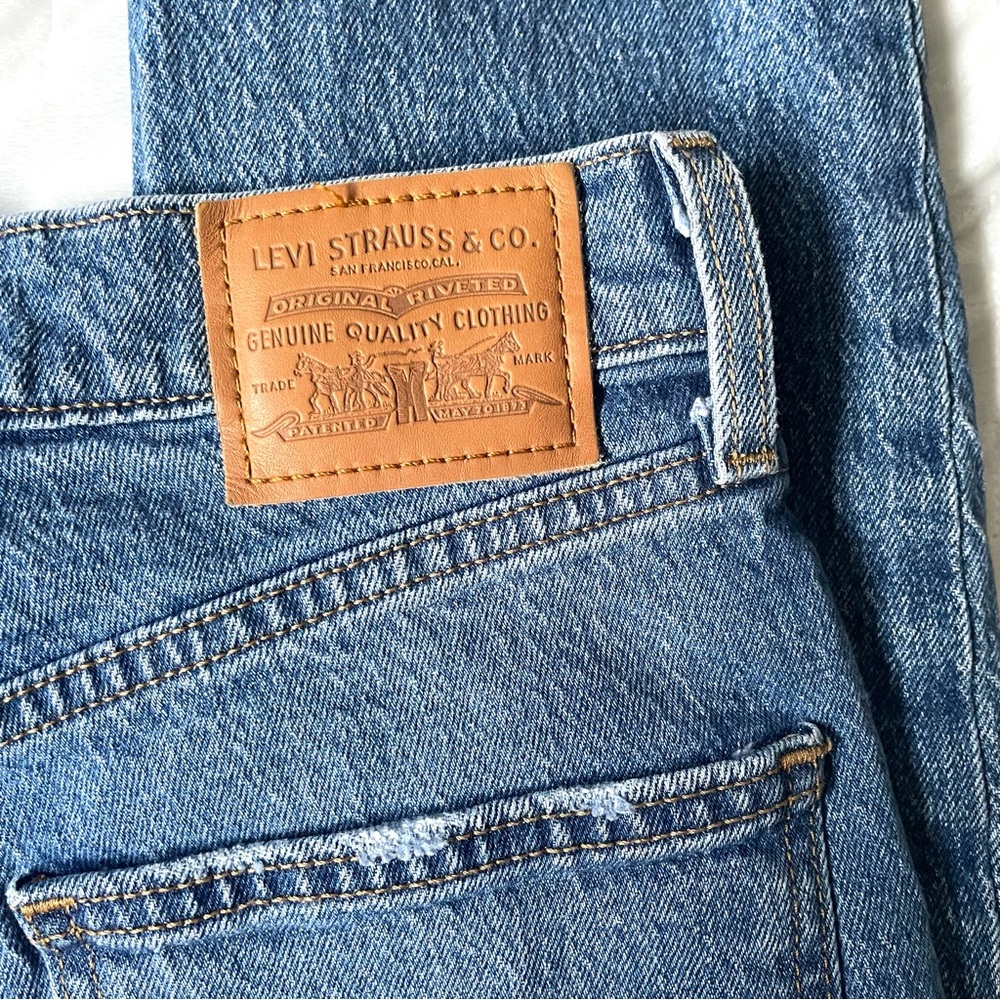 LEVI’S Premium 70’s High Rise Slim Straight Women’s 25 Classic Blue Jeans - Picture 5 of 9